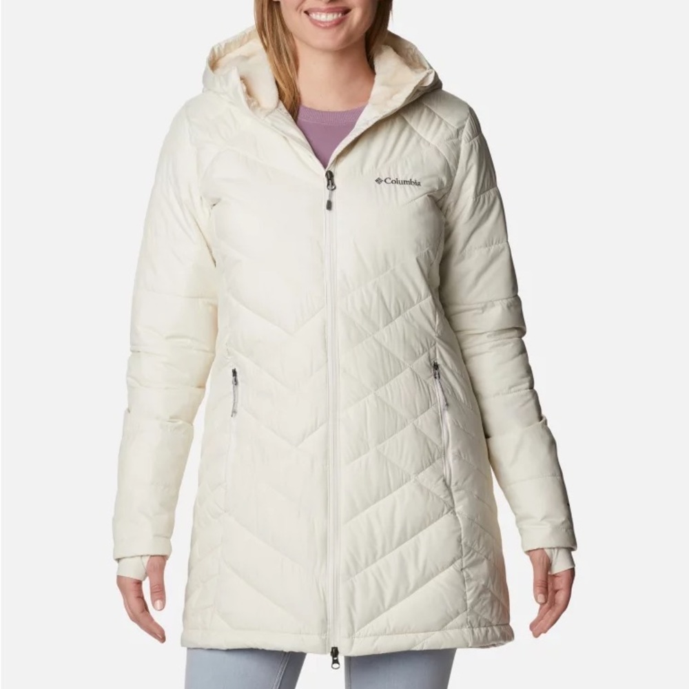 Columbia NWT Women's Heavenly Long Hooded Jacket Sz L Water Resistant Insulated - Picture 7 of 9